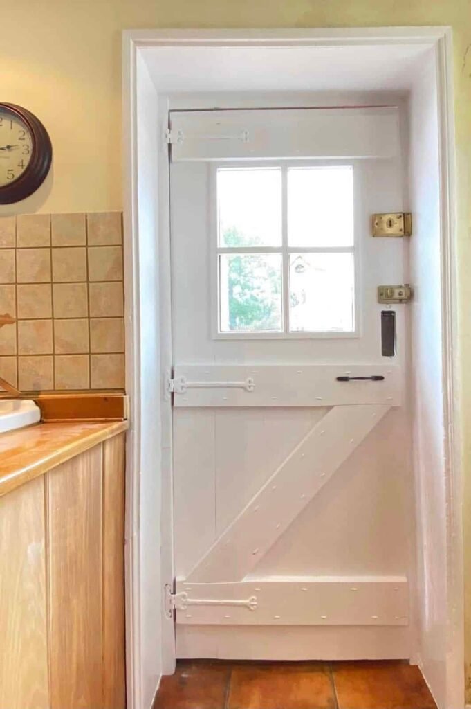 Half-Glazed Back Door Repainted in White — after