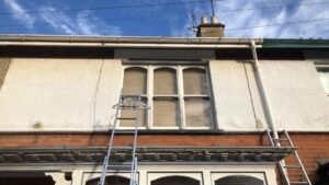 Exterior Render, Bay Window and Front-Door Redecoration