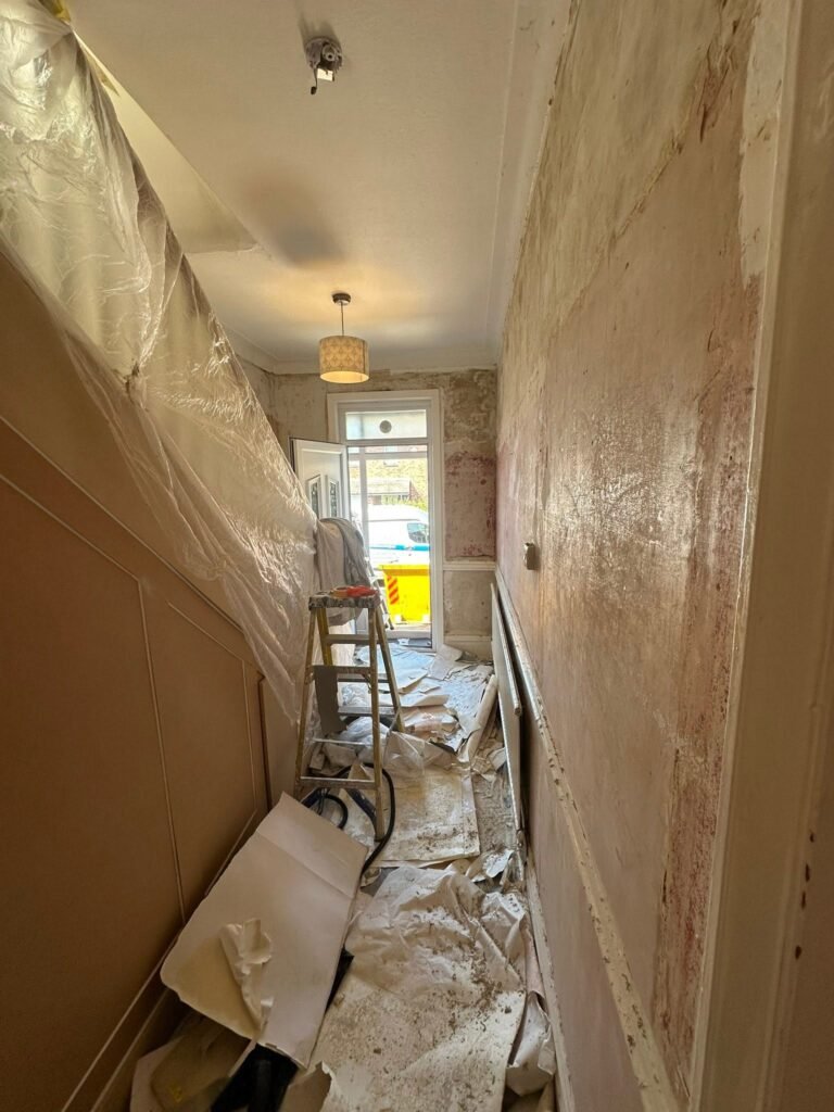 Navy Staircase and Whole-Home Redecoration — before